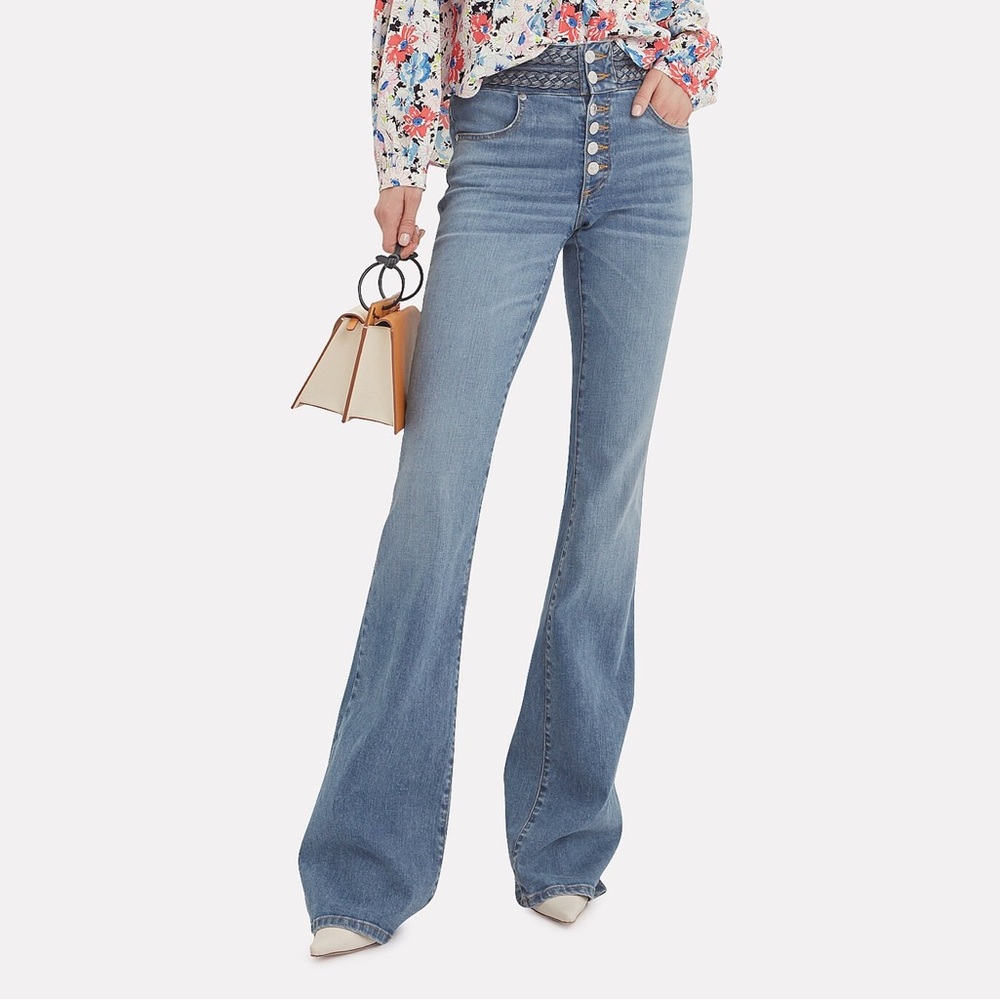 VERONICA BEARD Beverly Braided Flare Jeans